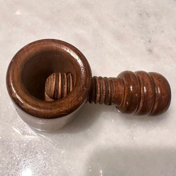 Vintage Handmade Painted European Wooden Twist Nutcracker - Picture 3 of 4